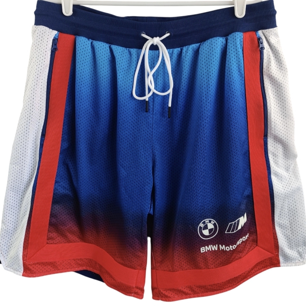 Men's XL Blue, Red and White BMW Basketball Shorts (Bin A)